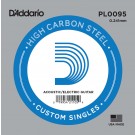 D'Addario PL0095 Plain Steel Guitar Single String .0095