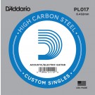 D'Addario PL017 Plain Steel Guitar Single String .017
