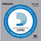 D'Addario PL018 Plain Steel Guitar Single String .018