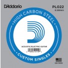 D'Addario PL022 Plain Steel Guitar Single String .022
