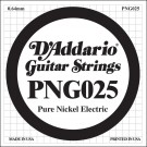 D'Addario PNG025 Pure Nickel Electric Guitar Single String .025
