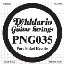 D'Addario PNG035 Pure Nickel Electric Guitar Single String .035