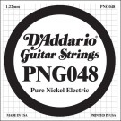 D'Addario PNG048 Pure Nickel Electric Guitar Single String .048