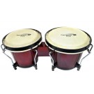 Percussion Plus 6 & 6-3/4" Wooden Bongos in Gloss Red Lacquer Finish