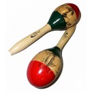 Percussion Plus Wooden Maracas in 3-Tone & Patterned Finish