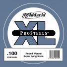 D'Addario PSB100SL ProSteels Bass Guitar Single String Super Long Scale .100