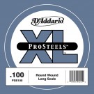 D'Addario PSB100 ProSteels Bass Guitar Single String Long Scale .100