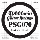 D'Addario PSG070 ProSteels Electric Guitar Single String .070