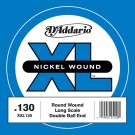 D'Addario SXL130 Nickel Wound Double Ball-End Bass Guitar Single String Long Scale .130