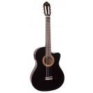 Valencia VC104CEBK - Full Size Classical Guitar - Cutaway, Electric Acoustic - Gloss Black