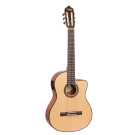 Valencia VC704CE 4/4 size Solid Top electric/acoustic classical guitar with Venetian cutaway.
