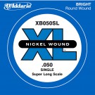 D'Addario XB050SL Nickel Wound Bass Guitar Single String Super Long Scale .050
