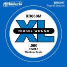 D'Addario XB060M Nickel Wound Bass Guitar Single String Medium Scale .060