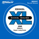 D'Addario XB090SL Nickel Wound Bass Guitar Single String Super Long Scale .090