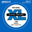 D'Addario XB100SL Nickel Wound Bass Guitar Single String Super Long Scale .100