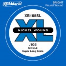D'Addario XB105SL Nickel Wound Bass Guitar Single String Super Long Scale .105