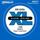 D'Addario XB125 Nickel Wound Bass Guitar Single String Super Long Scale .125