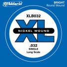 D'Addario XLB032 Nickel Wound Bass Guitar Single String Long Scale .032