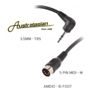 AUSTRALASIAN - AMD10  MIDI to TRS Cable Black