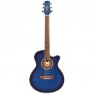 Ashton SL29CEQ Acoustic Guitar with Pickup in Transparent Blueburst