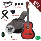 Ashton CG12 1/2 Size Nylon String Guitar Pack Red Burst