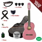 Ashton CG34 3/4 Nylon String Guitar Pack  Pink
