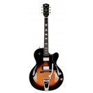 Cort Yorktown BV Semi Hollow Electric Guitar in Tobacco Burst with Bigsby