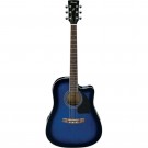 Ibanez PF15ECE Acoustic / Electric Guitar in Transparent Blue