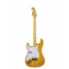 SX Ash Series ASH2M Left Handed Strat Style Electric Guitar in Natural Ash