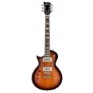 ESP LTD EC-256 Eclipse Flame Top Electric Guitar -  Left Hand Dark Brown Sunburst