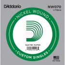 D'Addario NW070 Nickel Wound .070 inches (1.78 mm), Single String