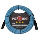 Pig Hog Hex Series Mic Cable, 20ft - Daphne Blue