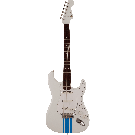 Fender 2023 Collection Made in Japan Traditional 60s Stratocaster, Rosewood Fingerboard,  Olympic White with Blue Competition Stripe