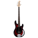 Sterling by Music Man Ray 4 Sub Bass Guitar 4 String in Ruby Red Burst Satin