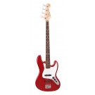 SX SB1 Electric Bass Guitar Kit in Candy Apple Red
