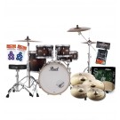 Pearl Decade Maple 20" Fusion Drum Kit Bundle Pack  in Satin Brown Burst