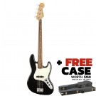 Fender Player Jazz Bass Guitar in Black (PF Fingerboard) + FREE CASE