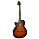 Ashton SL29CEQ Acoustic / Electric Guitar Left Handed in Tobacco Sunburst