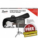 Squier Stratocaster Electric Guitar Pack w/ Frontman 10G Amp - Black Strat Pack