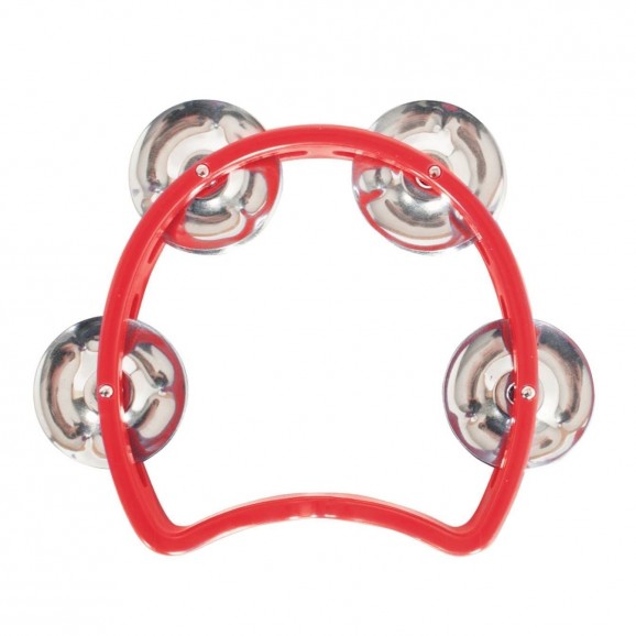 Mano Percussion 3.5" Kids Moon Tambourine in Red