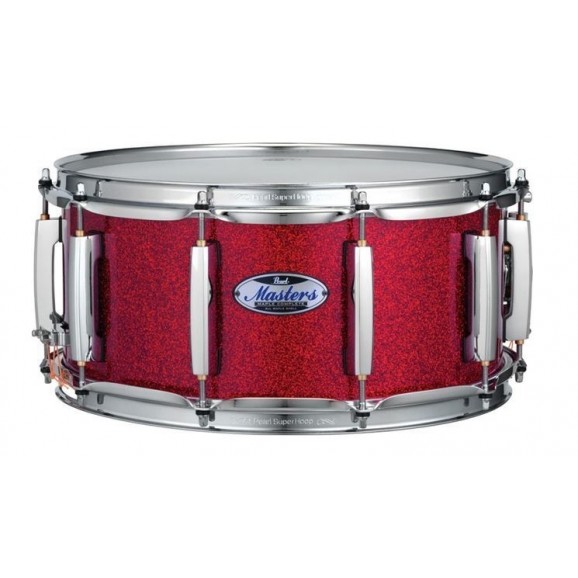 Pearl 14" X 6.5" Masters Complete Snare Drum in Vermillion Sparkle