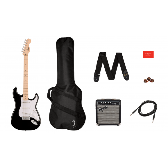 Squier Sonic Series Stratocaster Starter Pack in Black