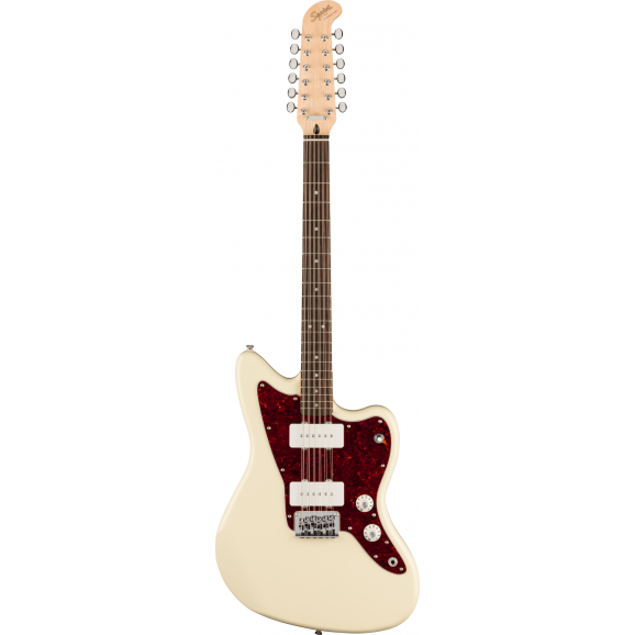 Squier Paranormal Jazzmaster XII, Laurel Fingerboard, Tortoiseshell Pickguard, Olympic White