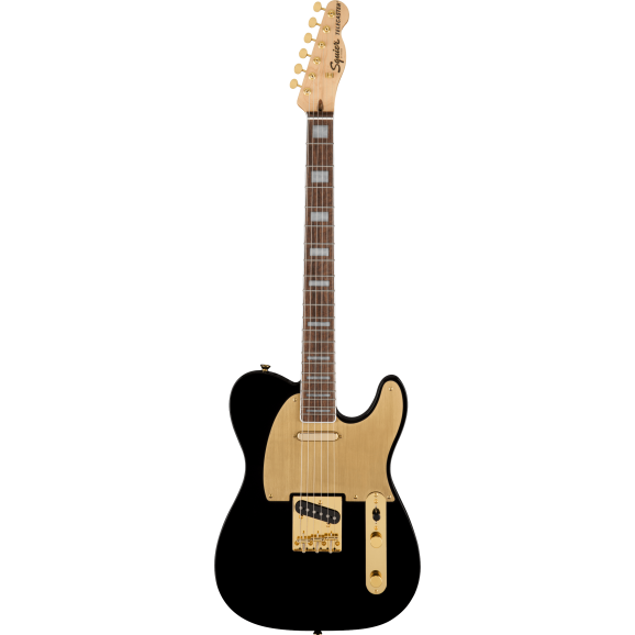 Squier 40th Anniversary Telecaster, Gold Edition, Laurel Fingerboard, Gold Anodized Pickguard, Black