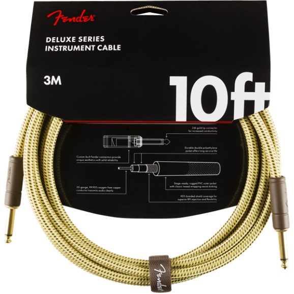 Fender - Deluxe Series Instrument Cable - Straight/Straight - 10' - Tweed