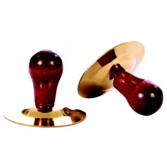 CPK 2" Brass Hand Cymbals with Wood Knob Handle