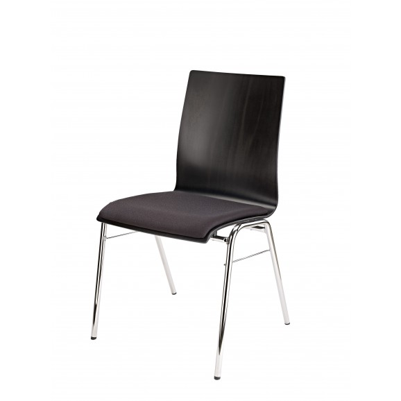 Konig & Meyer - 13415 Stacking Chair - Legs Chrome, Seating Black
