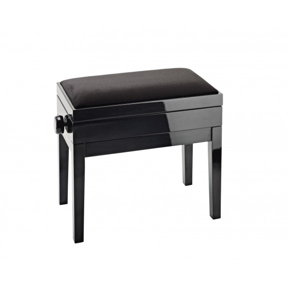 Konig & Meyer - 13950 Piano Bench With Sheet Music Storage - Bench Black Glossy Finish, Seat Black Velvet