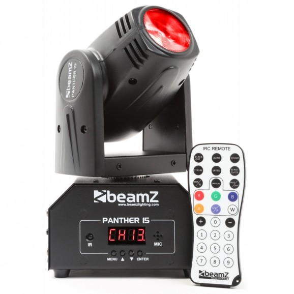 Beamz Panther 15 LED Moving Head Beam with IRC