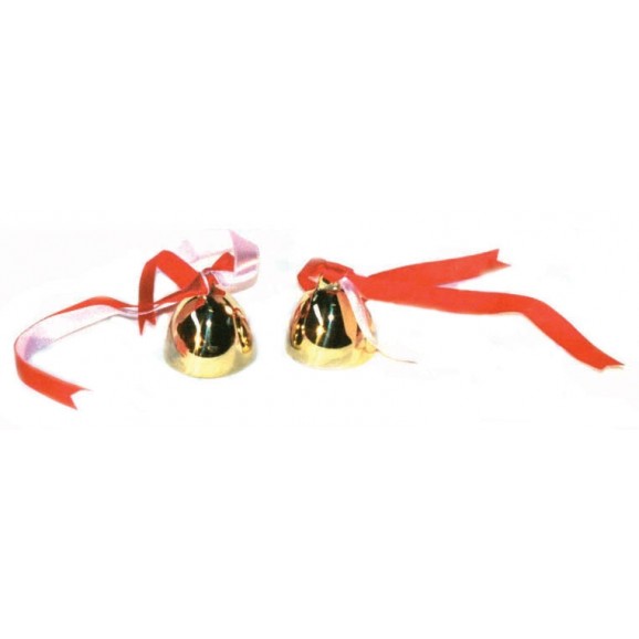 CPK Chinese style 3.75cm Brass bells w/ribbon